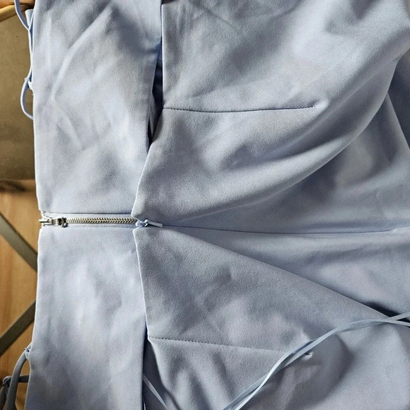 Bardot Cut Out Slit Classy Midi Fitted Cocktail Dress in Light Blue Size XXL. - Picture 12 of 15